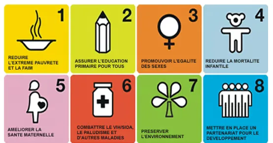 Les huit Objectifs du Millénaire pour le Développement