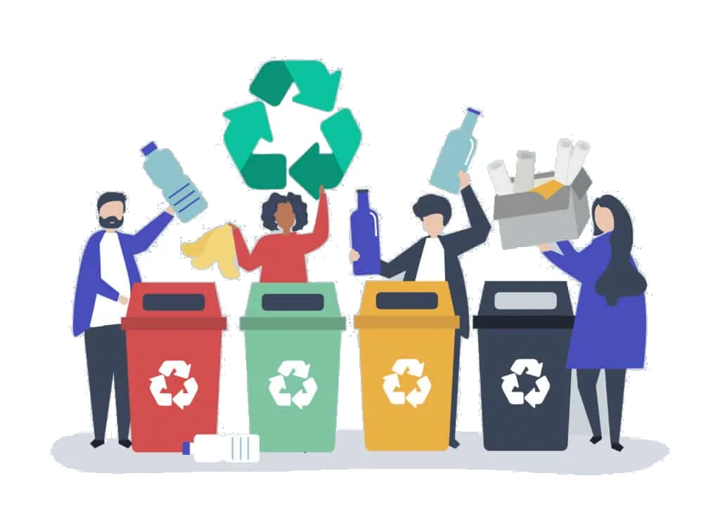 Illustration du tri sélectif des déchets
